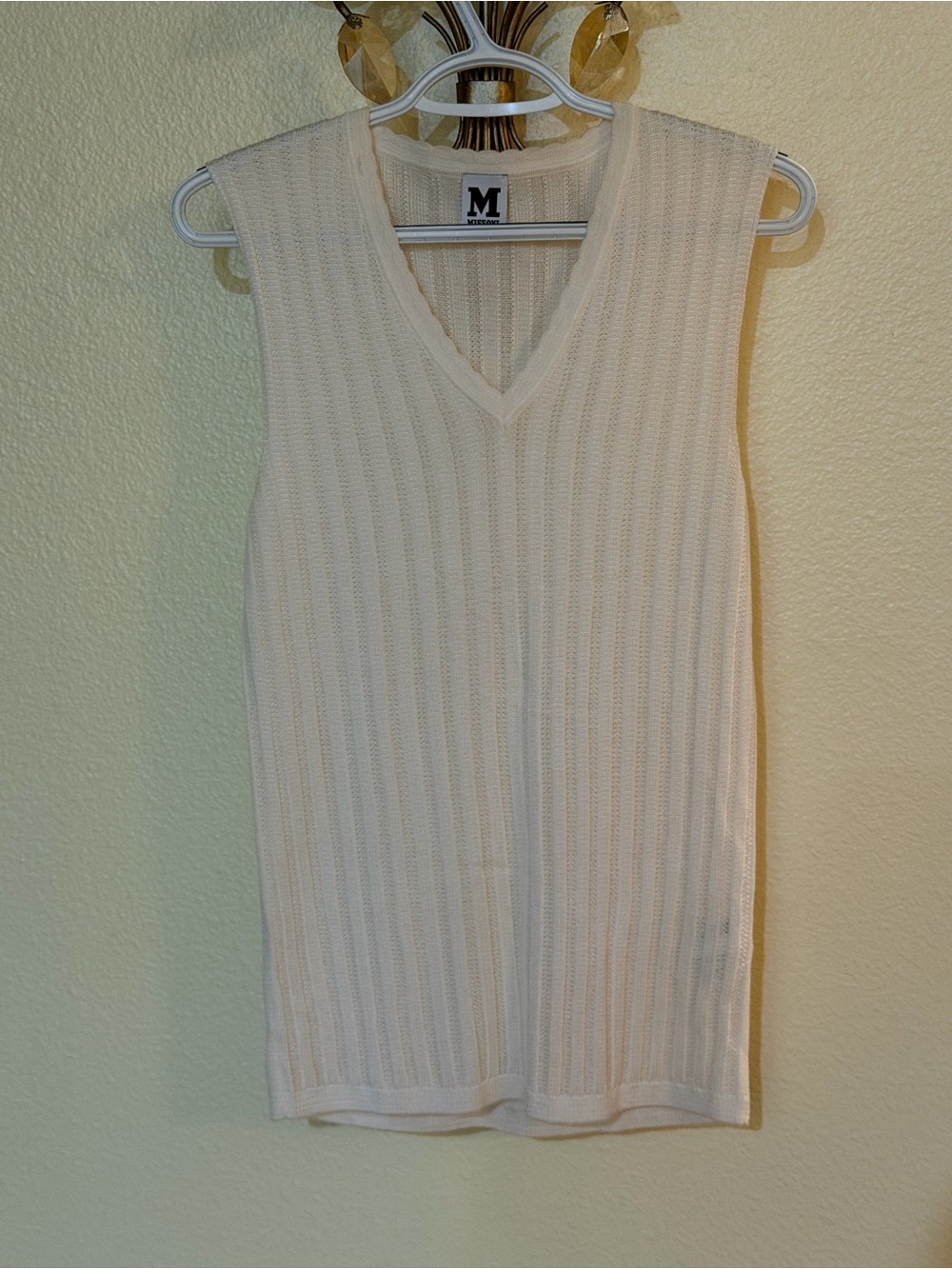 MISSONI Sleeveless V-Neck Ribbed Knit Top